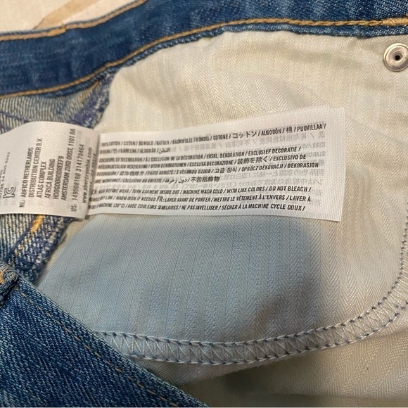 Abercrombie & Fitch denim distressed high rise shorts floral embroidery size 8 - Picture 10 of 13